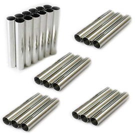 rukauf Foam Roll Moulds Set of 25 (8 cm x 1.3 cm) Traditional Baking Mould Iridescent Curl Shape Straight Tubes Piping Nozzles Cream Rolls