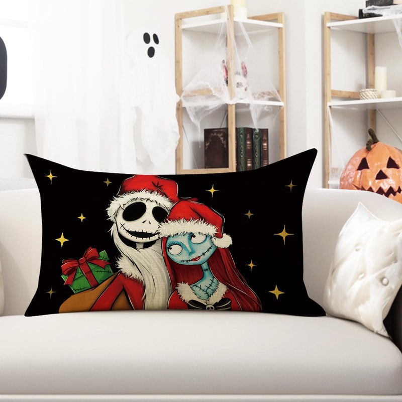 Pycat Christmas Jack Lumbar Decorative Throw Pillow Cover 12 x