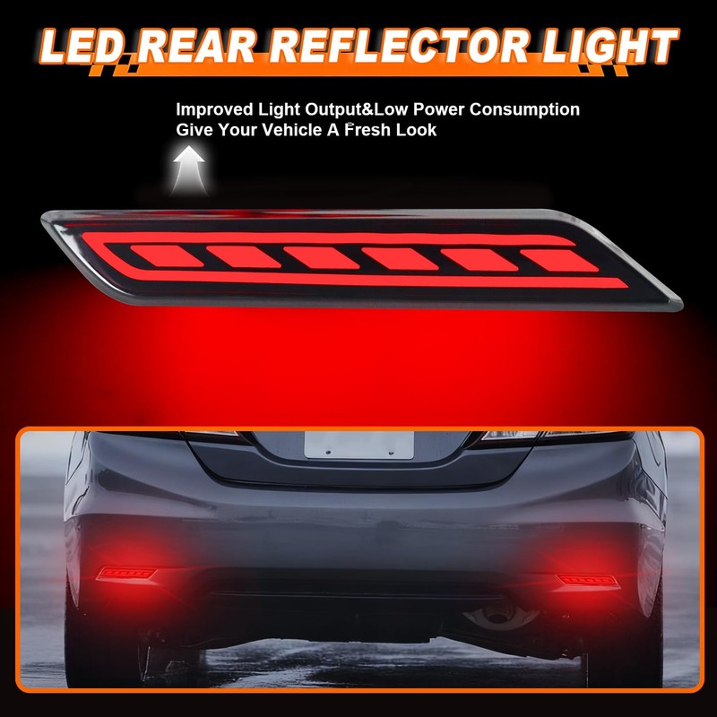 Vektoris LED Rear Bumper Reflector Light for 2013-2015 Honda Civic
