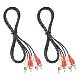 QDiShi QDiShi (2 Pcs) RCA Stereo Audio Cable, 2-RCA Male to 2-RCA Male (5 FT), Stereo Audio 2RCA Cord Male to Male Connector