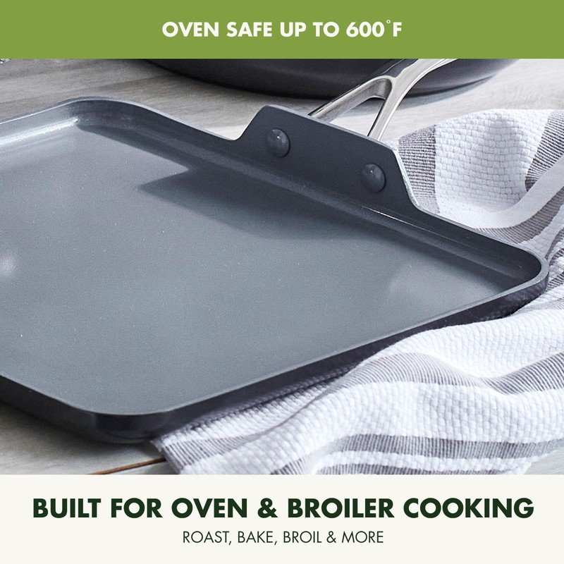 GreenPan Valencia Pro Hard Anodized Healthy Ceramic Nonstick 11" Griddle