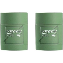 REMIFA 2pcs máscara de arcilla purificadora de té verde, máscara exfoliante de té verde limpieza profunda de puntos negros, control de aceite de berenjena y textura fina de la piel, hidratante