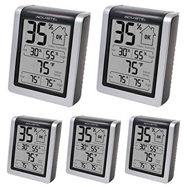 AcuRite 00613 Indoor Thermometer & Hygrometer with Humidity Gauge, 3" H x 2.5" W x 1.3" D - Pack 5
