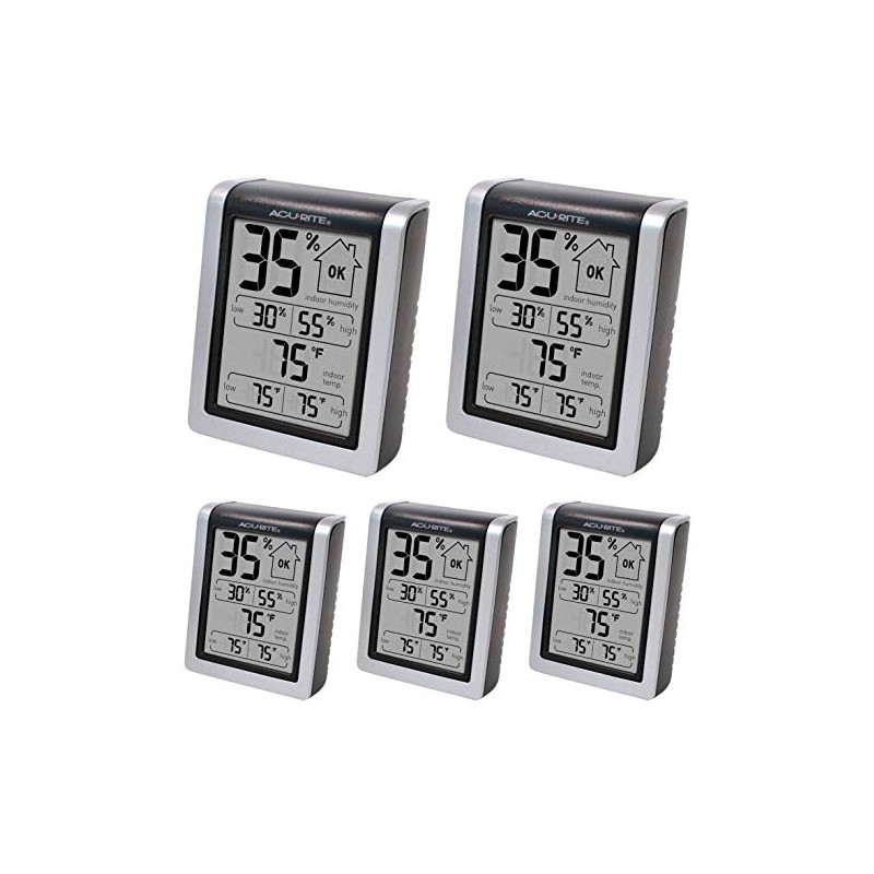 AcuRite 00613 Indoor Thermometer & Hygrometer with Humidity Gauge, 3"