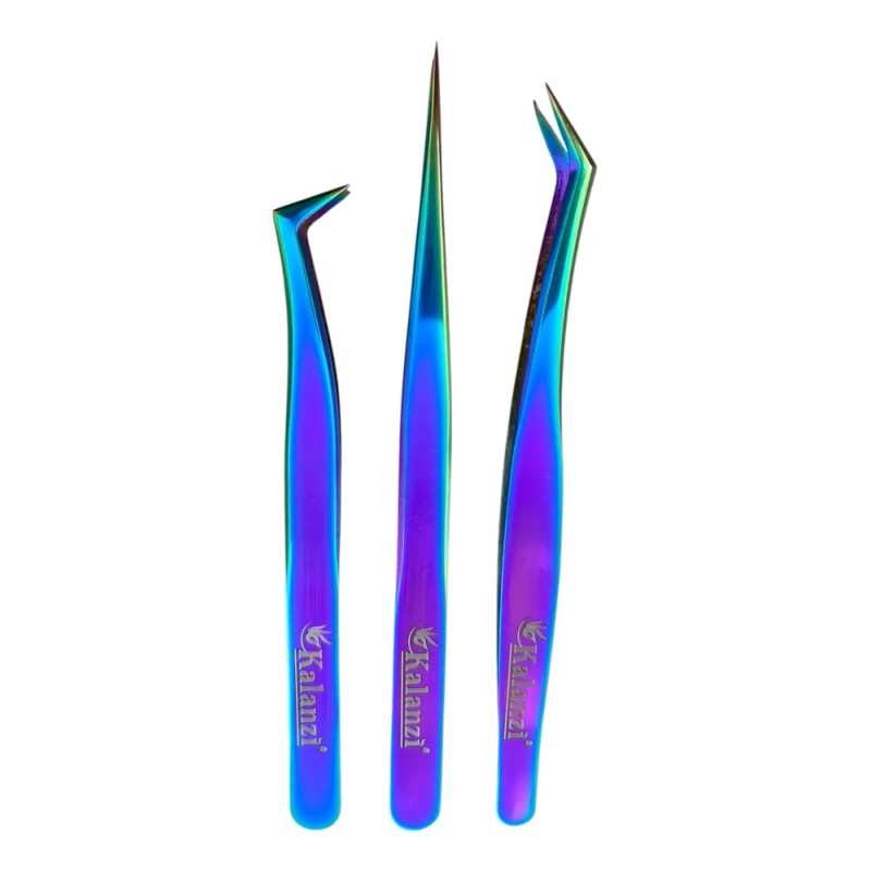 Pinzas Para Extensiones De Pestanas 1x1 Calibradas + Estuche