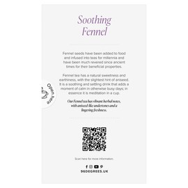 96° Fennel Tea - 20 Pyramid Tea Bags x 3 Boxes, Individually Wrapped, Aromatic, Sweet and Calming, Biodegradable Plant-Based Bags (60 Bags)