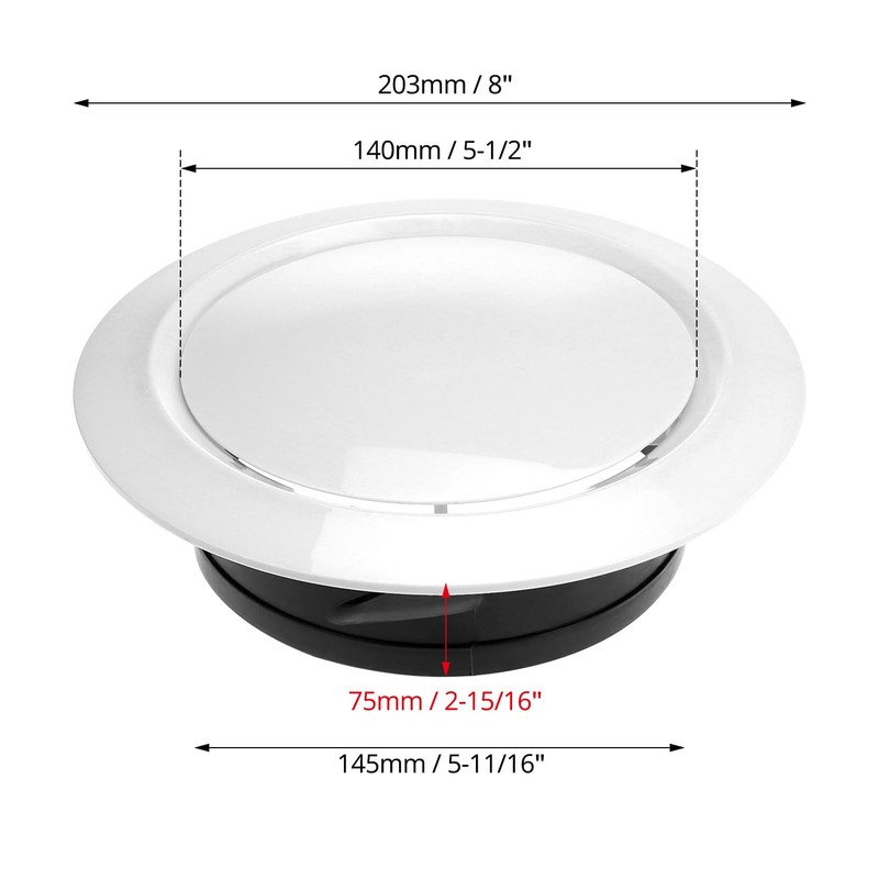 QWORK Adjustable Air Vent Diffuser - 6 Inch, 2 Pack