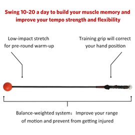 Asyxstar Golf Swing Trainer Aid - Golf Training aid Power Flex Golf Trainer Swing Training aid for Strength and Tempo Golf Warm Up Stick, Golf Training Equipment Gifts for Men Women