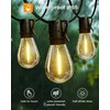 Solar Powered 150FT Outdoor String Lights 35+2 LED Bulbs Waterproof