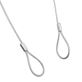 16.5Ft Security Safety Cable Luggage Lock Safety Cable Wire with Braided Steel Coated Double Loop by Ovener