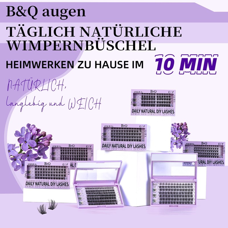 B&Q Z15 Eyelash Extensions, 84 Pieces, DIY Individual Eyelashes/Lash Clusters