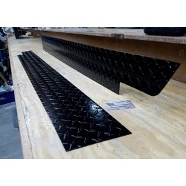 Fits with Jeeep CJ5 Powder Coated Aluminum Diamond Plate Side Rockers 5 1/4'' WIDE