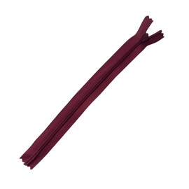 Plush Addict 22" Invisible Zip - Burgundy 56cm Concealed Zip For Dressmaking and Skirts - Closed Ended Zipper