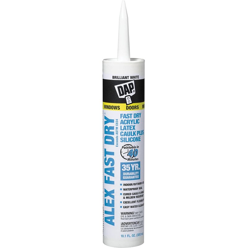 Alex Fast Dry Acrylic Latex Plus Silicone Caulk, 10.1 oz,