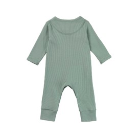 Sterntaler Unisex Playsuit Ribbed Jersey Baby Romper, Stone Green