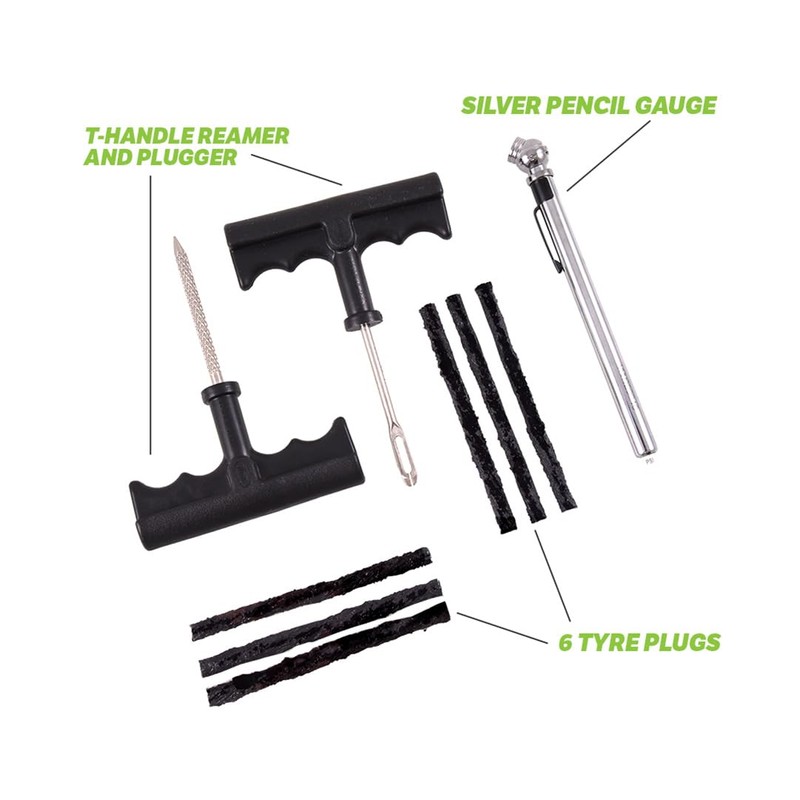 Slime 20133-95 Tyre Repair Tackle Kit, For All Tyres, Quick