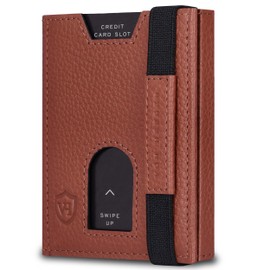 Von Hessen Slim Wallet with RFID Protection – Card Case for Men and Women – Mini Leather Wallet – Small Wallet – Wallet, Cognac-brown
