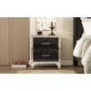 Elegant High Gloss Nightstand with Metal Handle,Mirrored Bedside Table with