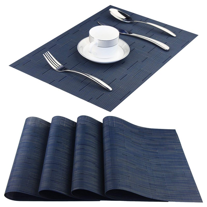 pigchcy Plastic Placemats,Washable Vinyl Woven Table Mats,Elegant Heat-Resistant Placemats for