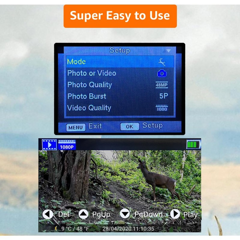 GardePro A3S Trail Camera (Non-Cellular, Non-WiFi), 64MP Photo & 1296P