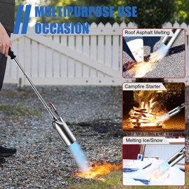 ARTFLAMM Portable Propane Torch Weed Burner Kit with Storage Bag, High Output BTUs Weed Torch with 10 FT Hose, Self Igniter Flame Torch for Campfires,Roofing,Melting Snow Ice