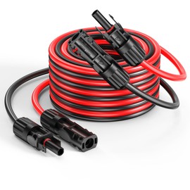 Mc4 Connector Extension Cable(30 Ft/10 AWG), 6mm² Oxygen-Free Pure Copper Core Wiring with Female & Male Waterproof Mc4 Connectors, Compatible with EcoFlow Solar Panel Systems, Set of 2