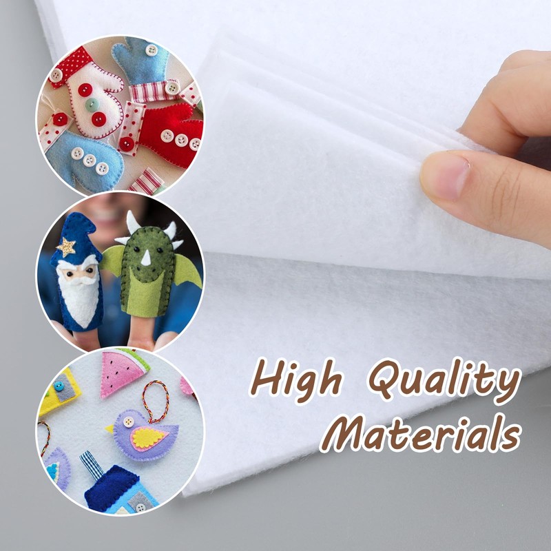 Jeffdad 10Pcs Felt Fabric Sheets, 11.8"x7.87" Soft Craft Felt Sheets