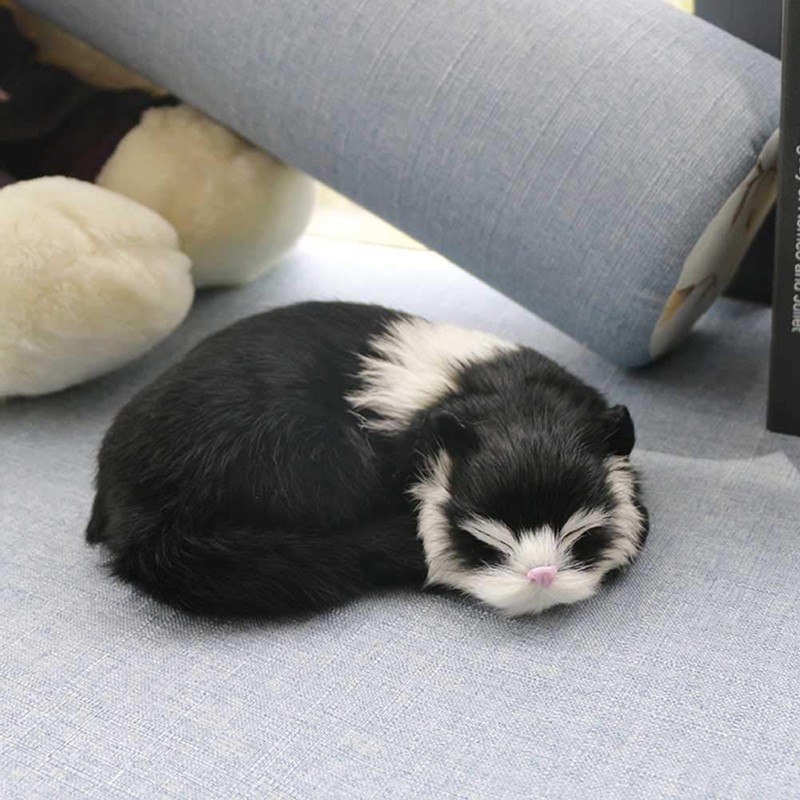 GeKLok Simulation Sleeping Cat Toy, Lifelike Sleeping Cat, Realistic Sleeping