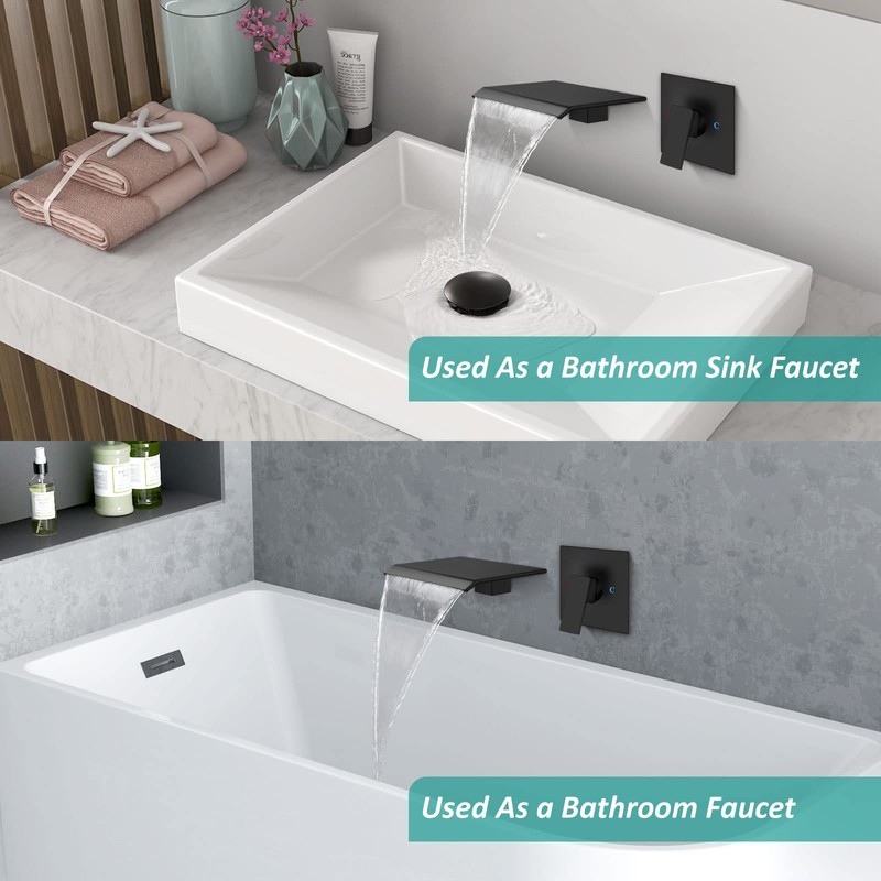 Aolemi Tub Faucet Waterfall Bathtub Faucets Wall Mount Tub Filler