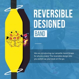 Switchbands Customizable Universal Phone Grip Strap |Pack of 2| Reversible Phone Hand Strap for Phone Cases As Phone Loop Holder |Secure Handling by Comfortable Phone Strap - Rhythmic Raichu