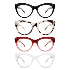 IVNUOYI 4 Pack Reading Glasses Blue Light Blocking Readers for Women,Stylish Ladies Eyeglasses with Spring Hinge (3.5x)