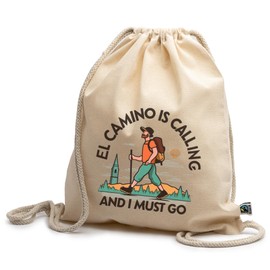 rainUP Camino Santiago Drawstring Backpack - Ideal for Pilgrims, Robust and Comfortable, 100% Organic Cotton, Ideal for Travel, Gym, Paddle, Trekking, Boy