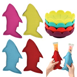 8-Pack Silicone Popsicl-e Holders & Ice P-op Sleeves