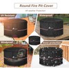 Alickwang 30-32 Inch Round Fire Pit Cover,Outdoor Waterproof 600D Heavy
