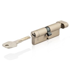 GERCAR N+G Set of 2 Knob Cylinders Simultaneous Locking 35/35 - Lock Cylinder with Knob - Cylinder Lock Door Lock with Drill Protection and 10 Keys (Long) | 70 mm | A:35 B:35 | 2 x (Pro NG)