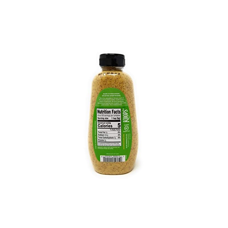 Koops' Horseradish Mustard – Bold and Zesty Horseradish Sauce, Gluten-Free,