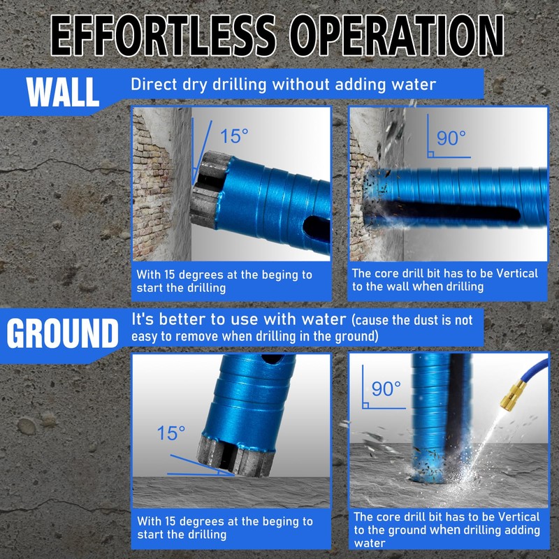 SALI Diamond Core Drill Bits 6 1/2" Diameter 10"/254mm Drilling