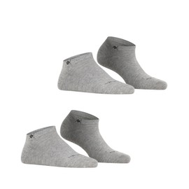 BURLINGTON Women Everyday 2-Pack sneaker socks, 2 pairs, UK size 3.5-7 (EU 36-41), Grey, cotton mix - Mixed colours, year round cotton quality