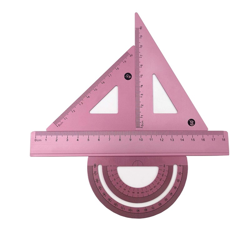 Accod Aluminum Alloy Ruler Set: Stainless Steel Scale Ruler, Math