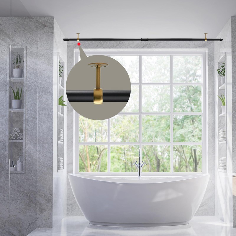 Coshar Heavy Duty Stainless Steel Shower Curtain Closet Curtain Rod