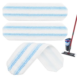 Mop Replacement Pads Compatible with Vileda H2prO Flat Mop System, 3 Pack Microfiber Mop Pads for H2pro Flat Mop, Washable and Reusable Mop Head Refills, Safe on Hard Floors