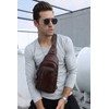 Sling Bag, BULLCAPTAIN Leather Chest Bag Crossbody Shoulder Business Backpack