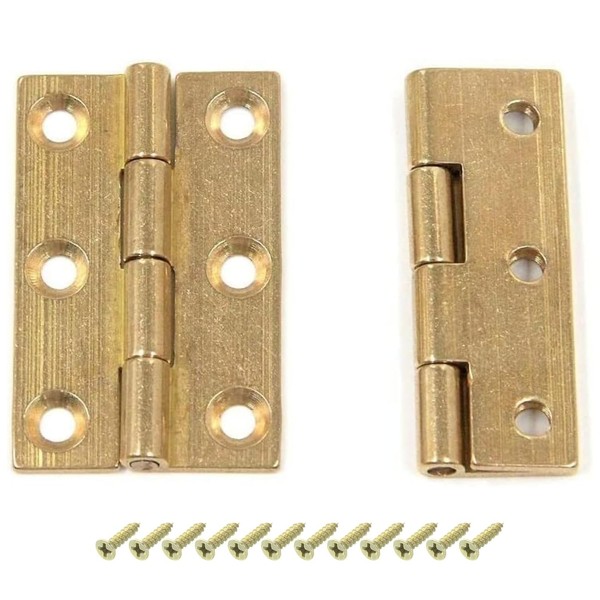 Small Brass Butt Hinges for Cupboard Internal 38mm/1.5-Inch Brass Rising