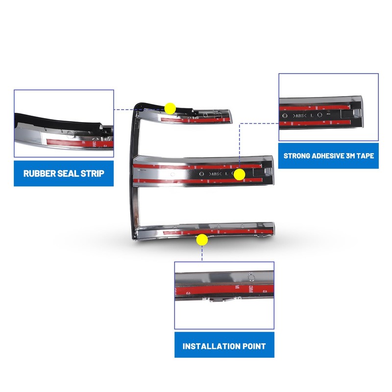 AUTOWIKI Headlamp Chrome Trim Bezel for 2015 2016 2017 2018