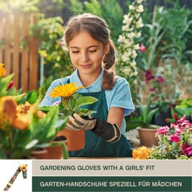 ACE Garden Glam Gardening Glove for Women - Long Ladies Goat Leather Gloves - Against Rose Thorns & Spikes - XXL