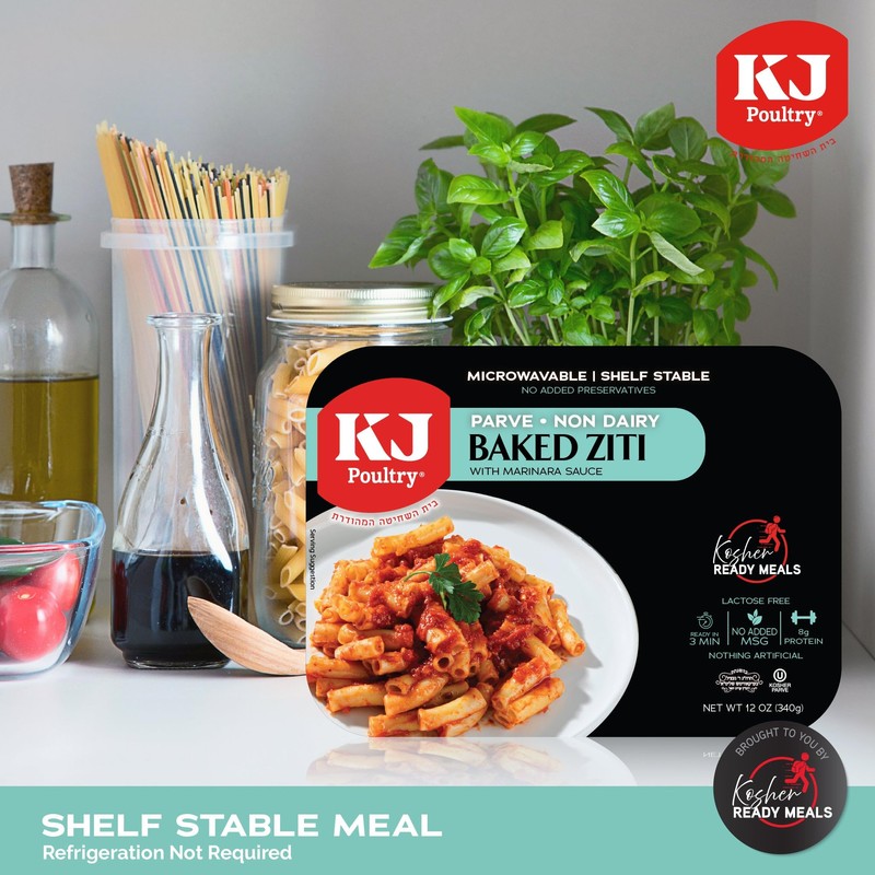 KJ Poultry Kosher Parve Ready Meals - Baked Ziti, MRE