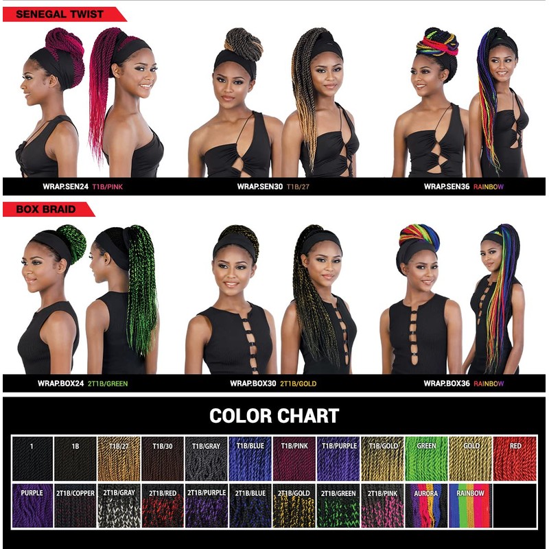 Seduction Quick Wrap with Headband Wig WRAP.BX36W Box Braid Wavy