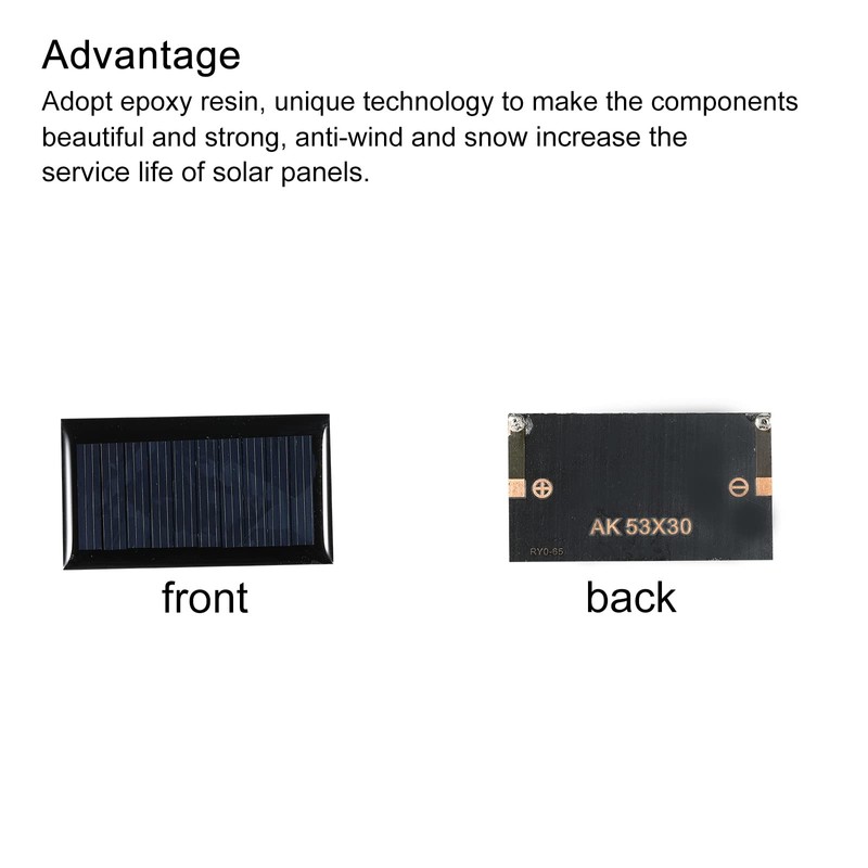 MECCANIXITY Mini Solar Panel Cell 5V 45mA 0.225W 53mm x