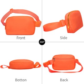 Frenou Fanny Pack Waist Belt Bag Fashion Fanny Women and Men Gift Waist Pack With Adjustable Strap For Travel Running, Orange, 8 x 2 x 5.5 inches, 1 Pack Fanny Pack