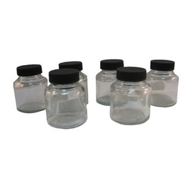 Badger Air-Brush Co. 50-0053B 2-Ounce Jar and Cover, Box of 6,Black